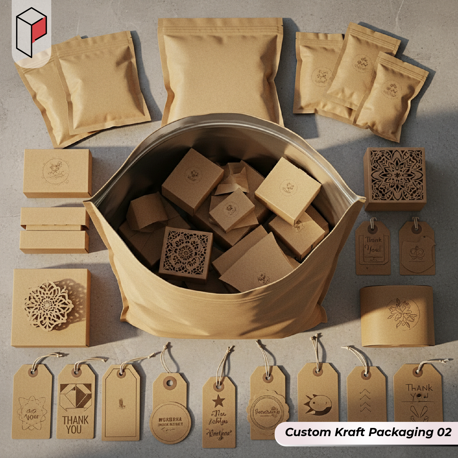 Custom Kraft Packaging with logo (2)