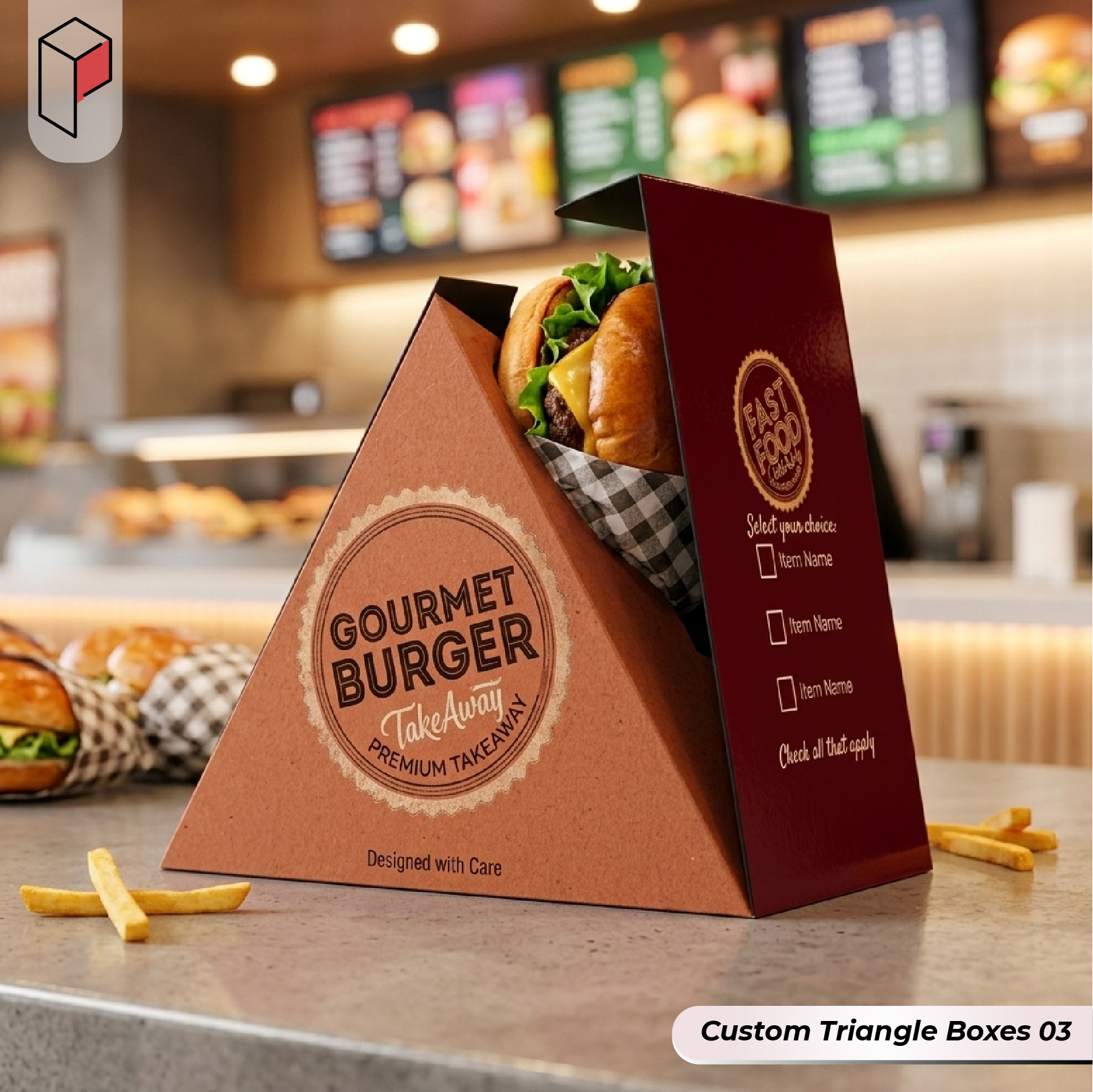 Custom Triangle Boxes with logo (3)