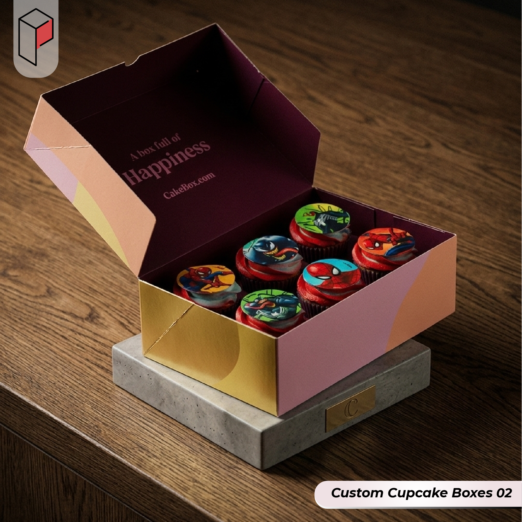 Custom cardboard Cupcake Boxes (2)