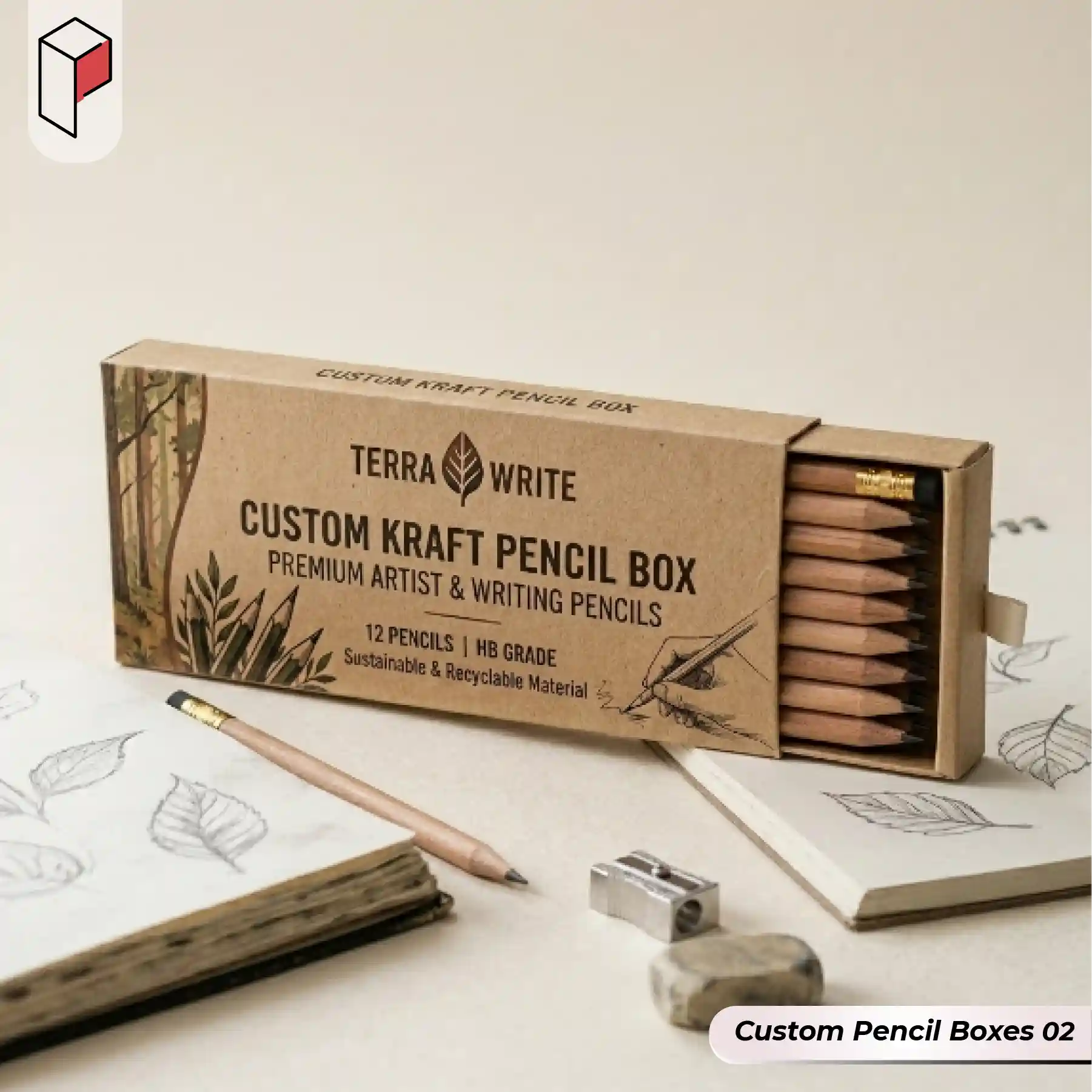 Custom kraft Pencil Boxes (2)