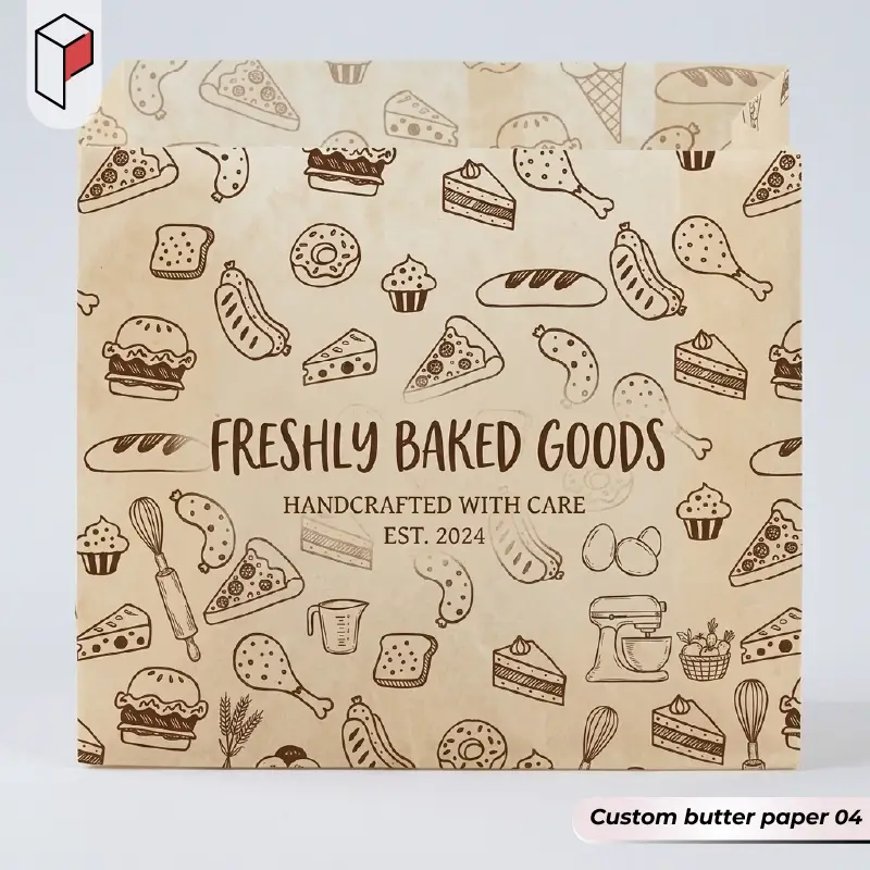 Custom butter paper with logo 04