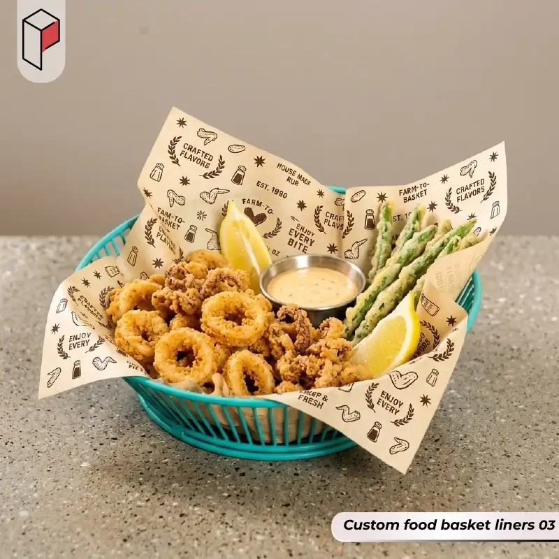 Custom food basket liners with logo 03