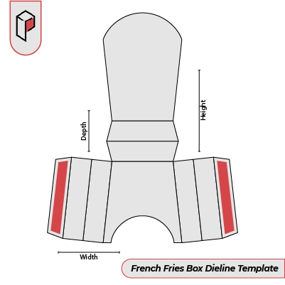 French Fries Box Dieline Template