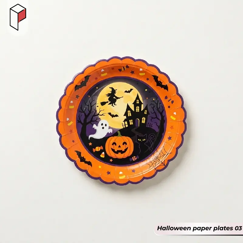Halloween paper plates With Logo 03